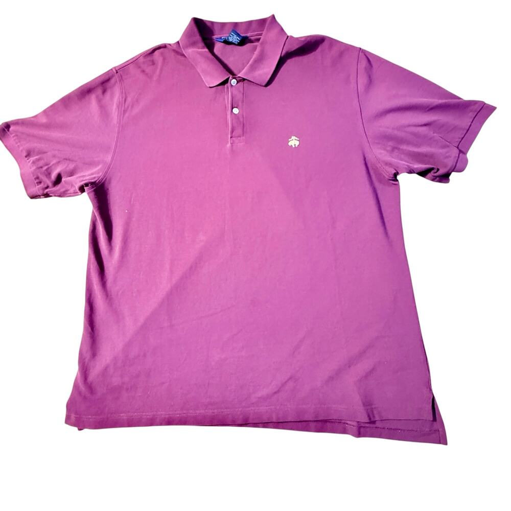 Brooks Brothers 346 Polo Shirt Mens XL Purple Original Fit Cotton Short Sleeve